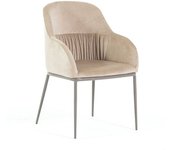 Fuori Set de 2 butacas de terciopelo beige con patas tórtola