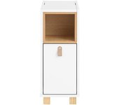 SoBuy Mesa auxiliar para sofá con tapa plegable cajón blanco