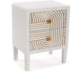 Versa Home Mesilla de noche 2 cajones en madera aglomerada blanco
