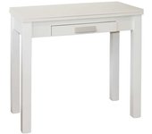 Pondecor Mesa de cocina modelo pavia blanca con patas de madera