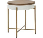 Mauro Ferretti Mesa de centro de madera blanca y marrón ø cm 54,5x61