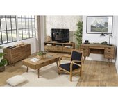 MACABANE Sillón de madera de teca y tela negro de 61x63x80,5 cm