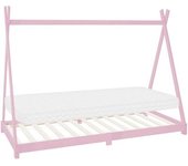 ML-Design Cama para niños madera pino rosa con colchón 90x200 cm