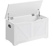 VASAGLE Banco zapatero de 40 x 80 x 46 cm de color blanco nube