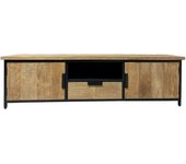 Moloo Mueble tv 2p1t l180 cm en teca reciclada y metal negro