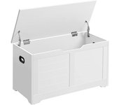 VASAGLE Banco zapatero de 40 x 80 x 46 cm de color blanco nube