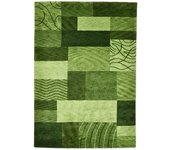 THEKO Alfombra tufted a mano de lana virgen - verde 140x200 cm