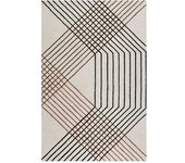 Esprit Alfombra de rayas de diseño beige hecha a mano, 140x200