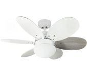 Wonderlamp Ventilador de techo blanco con luz y aspas reversibles