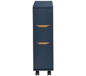 SoBuy Armario de baño carrito estrecho con 3 cajones azul