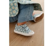 VERTBAUDET Zapatillas deportivas de lona con tiras autoadherentes bebé niña azul claro estampado