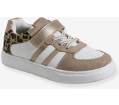 VERTBAUDET Zapatillas infantiles con cordones elásticos, especial autonomía beige dorado