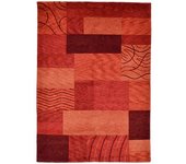 THEKO Alfombra tufted a mano de lana virgen - rojo 140x200 cm