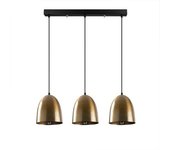 Wonderlamp Regleta de techo moderno color oro vintage de 3 luces