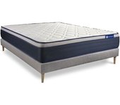 Actisom Somier gris + colchón con látex y espuma viscoelástica 135 x 200