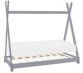 ML-Design Cama para niños madera pino gris con colchón 160x80cm