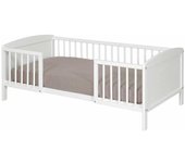 ID Kids Cama con colchón madera maciza y mdf  blanco 70x140 cm