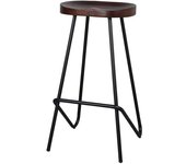 MISTERWILS Taburete alto de metal y madera quincy - negro - 77x42x43