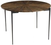 MACABANE Mesa de comedor redonda de madera reciclada de 120 cm.