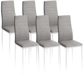 duehome Pack 6 sillas de comedor yuri metal, gris, 39 x 97 x 38