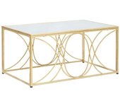 Mauro Ferretti Mesa de centro de metal dorado con espejo cm 90x60x45
