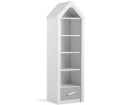 MueMue Estantería casita con cajón blanco 164,4x47,4x41,3 cm