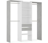 HOMN Armario vestidor 2 cajones, blanco y gris, 179 cm Ancho