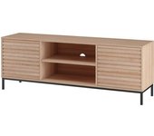 Loft24 Mueble de tv con 2 puertas en efecto de madera marrón