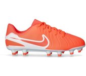 Nike - Bota de fútbol Tiempo Legend 10 Academy FG/MG Niño, Unisex, Hot Lava-White, 6Y