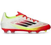 Adidas - Bota de fútbol F50 League FG/MG, Unisex, White-Core Black-Solar Yellow, 11 UK