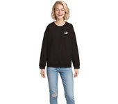 Puma - Sudadera Essentials + Relaxed Small Logo Crew Mujer, Mujer, Black, XS