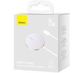 Baseus Simple Mini3 Teléfono móvil, Smartphone Blanco USB Cargador inalámbrico Interior