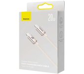 Yato Baseus Crystal Shine Series - Cable de datos y carga rápida tipo C a iPhone de 20 W, longitud de 1,2 m, color rosa