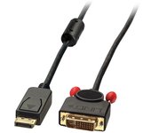 Lindy 41491 adaptador de cable de vídeo 2 m DisplayPort DVI-D Negro