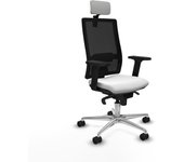 Horna sincro malla negra bali blanco brazos 2D base aluminio cabecero 2D ruedas 65mm nailon