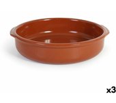 Cazuela azofra barro cocido 33 x 31,5 x 7,5 cm (3 unidades)
