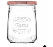 Tarro de cristal transparente inde tasty 550 ml con tapa (12 unidades)