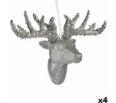 Krist+ Adorno Navideño Reno de Navidad Colgante Plateado 32 cm (4 Unidades)