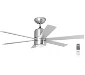 Orbegozo CP 50120 Ventilador de Techo con Luz y Mando a Distancia, 6 Aspas, 120 cm de Diámetro, Temporizador, Potencia de 65 W, 3 Velocidades, Color Cromo