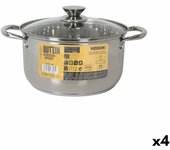 Olla con tapa de cristal quttin new neron acero 10 l (4 unidades)