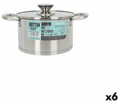 Olla con tapa de cristal quttin hermes acero 2,8 l (6 unidades)