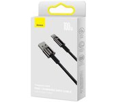 Baseus Tungsten Gold - Cable de datos de carga rápida USB a tipo C, 100 W, 2 m, color negro