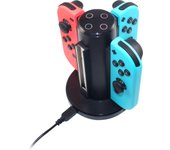 Ready2gaming-Nintendo Switch 4 in 1 Charger Videojuegos, Multicolor (674900)