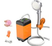 Bomba de ducha de camping exterior con pantalla digital inteligente ducha de camping eléctrica portátil tres modos de descarga de agua Función de parada de un botón Batería 4800mAh