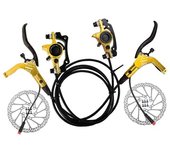 Juego de frenos hidráulicos para bicicleta eléctrica con rotores de 160 mm y pinza de freno de disco hidráulico delantero y trasero para bicicleta eléctrica y scooter