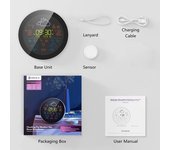 Tuya WiFi Reloj meteorológico inteligente de 3 días de previsión meteorológica de estación meteorológica inalámbrica Higrómetro (1 Pc sub sensores)