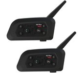 Teleheer V6 Pro 2Pcs Motocicleta Cascos Intercom 1200M Duplex Interphone Moto
