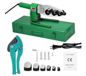Herramienta de soldadura de tubos de plástico El kit de soldador de plástico contiene cabezales de soldadura de 6 diámetros Máquina de soldadura de tuberías de agua Calefacción eléctrica Herramientas de fusión en caliente para tubo PPR PE 1000W 110V US