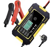 Cargador de batería de coche 12V 6A inteligente cargador de batería automático con pantalla LCD