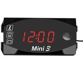 Motocicleta DC 6V-30V 3 En 1 Reloj digital + Termómetro voltímetro de voltaje Gálibo de baterías de medición para vehículos marinos